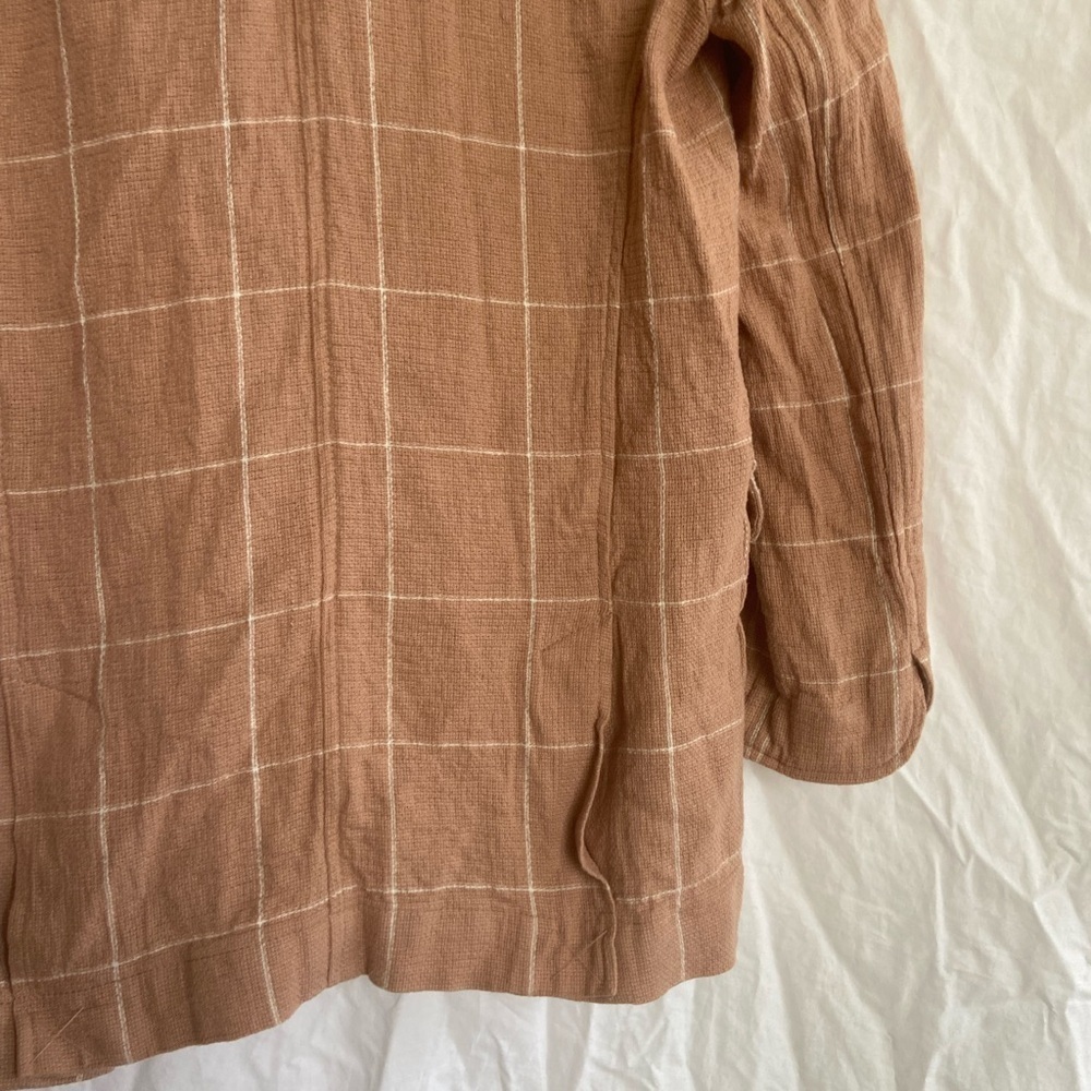 MADEWELL Tan Breezewoven Larsen Blazer in Windowpane Linen Oversized Size XS - Picture 15 of 15
